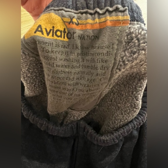 Aviator nation navy blue chevron striped sweatpants size xs - Picture 10 of 11